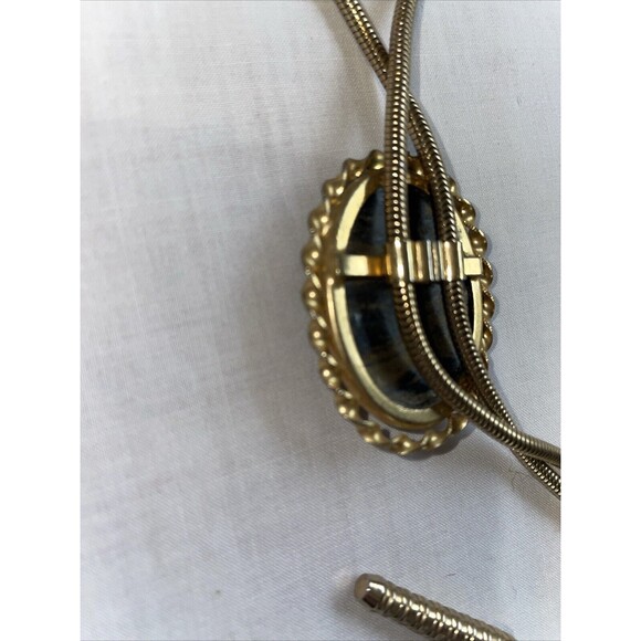 Unbranded Men’s Dressy Bolo Tie Sz 34” Gold Color (no Marks) Western Cowboy Vtg. - Picture 8 of 12